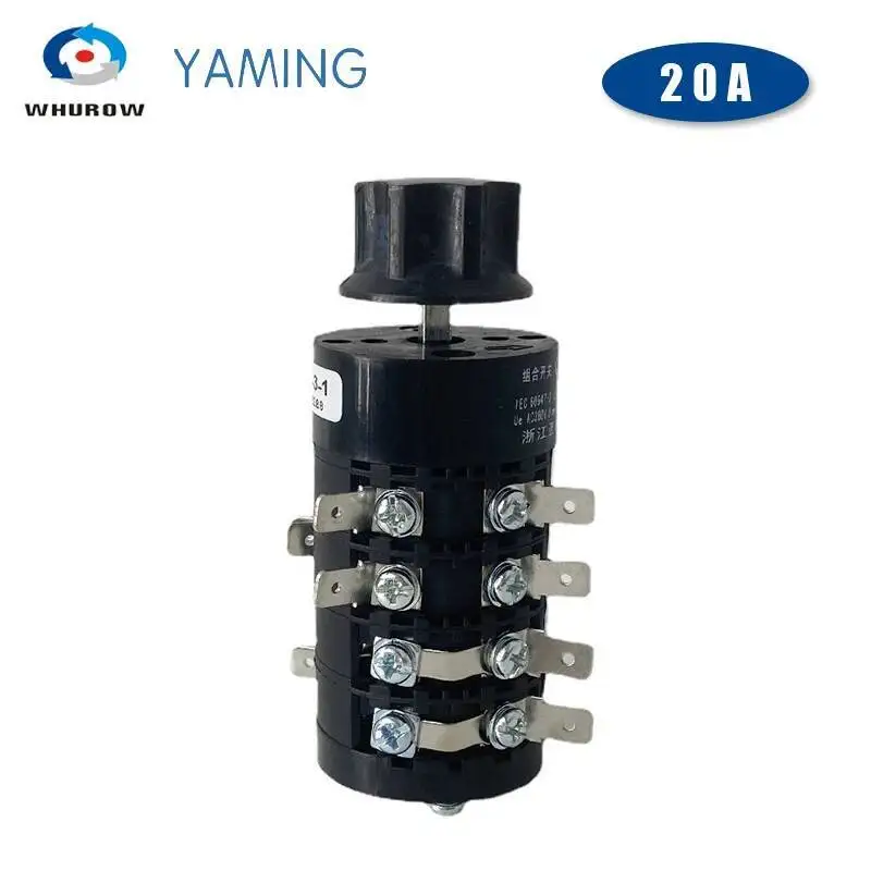 HZ5B-20/4-3-1 Sei Posizione di Partenza Rotary Cam Interruttore 4 Livelli di 20A di Contatto In Argento 16 Terminali Star Maniglia