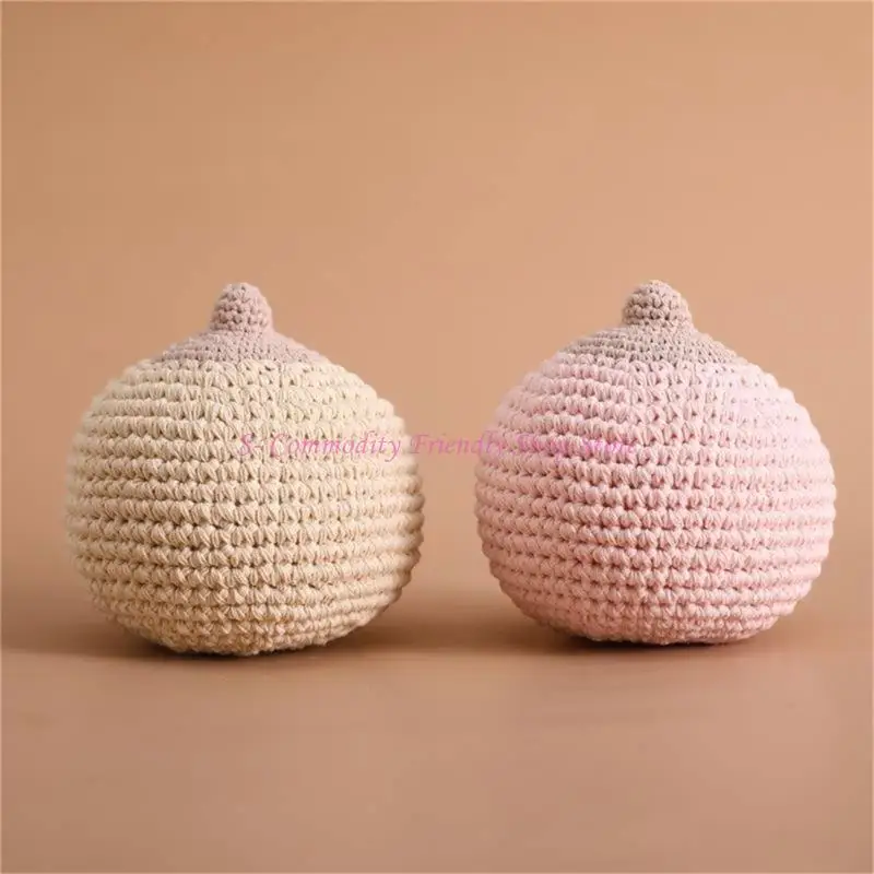 85AE Baby Teether Music Rattles for Kids Handmade Crochet Rattle Toy Breastfeeding