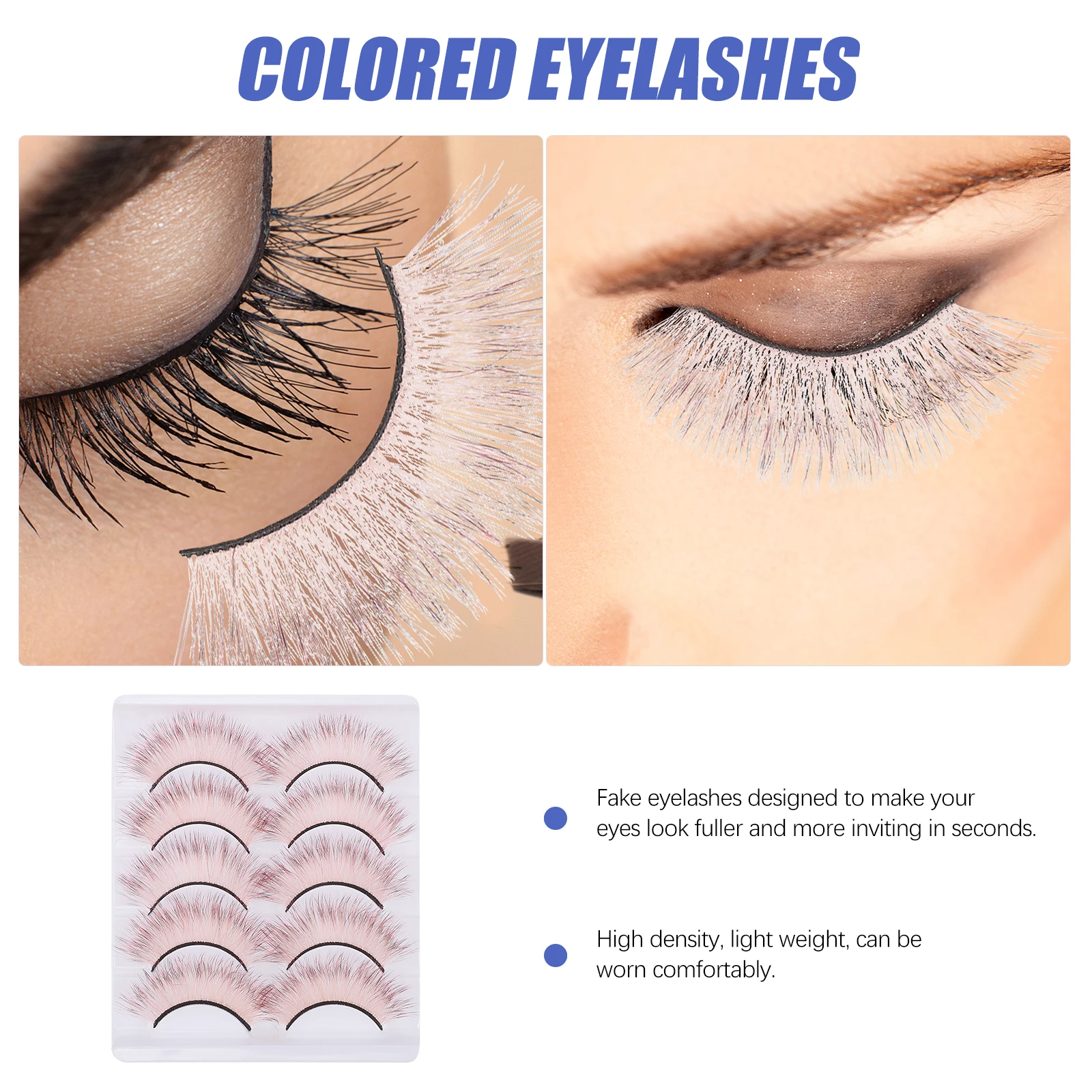 5 أزواج من الرموش الملونة أنيقة ثلاثية الأبعاد رموش صناعية لمكياج العين للهالوين مرحلة الأداء رموش تعزيز الجمال #6