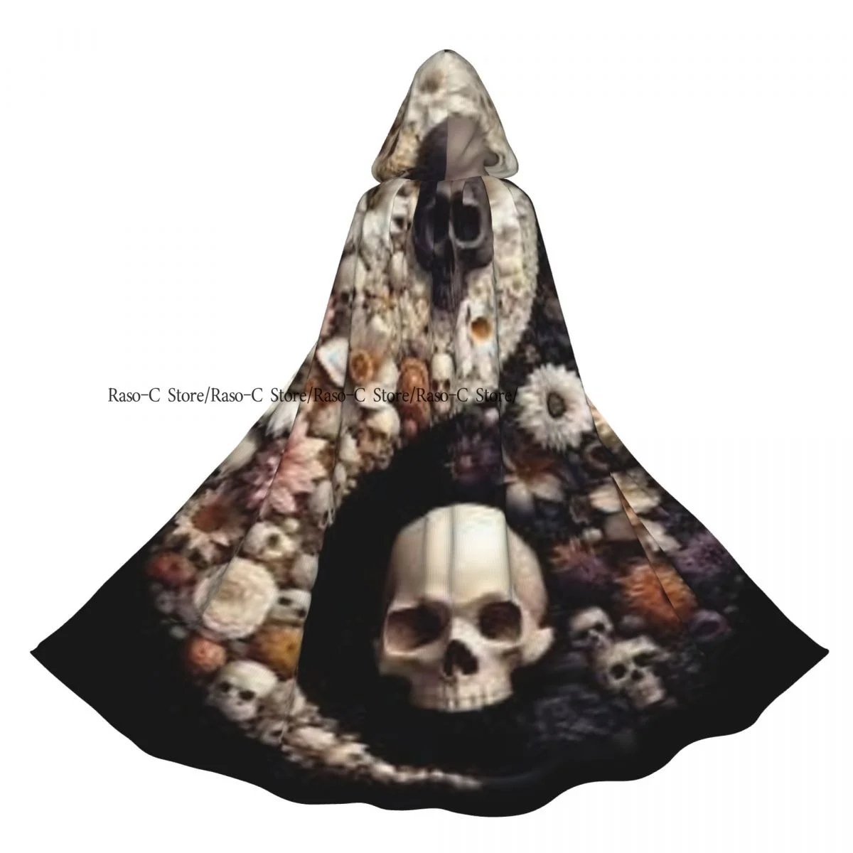 

Плащ с капюшоном, унисекс, плащ с капюшоном, День мертвых, мексиканский череп, плащ Инь Ян, накидка ведьмы-вампира, костюм для косплея