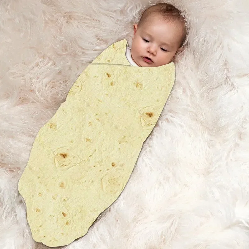 1pc Soft and Warm Mexican Tortilla Pancake Print Flannel Blanket for Couch, Sofa, Office, Bed, Camping and Traveling