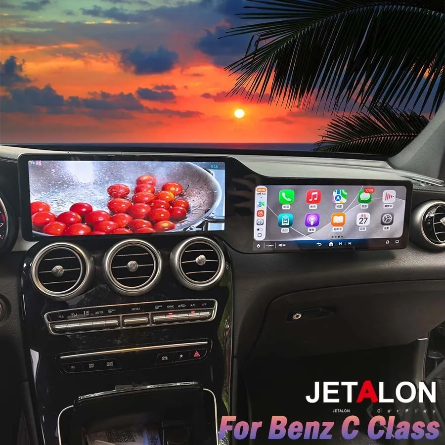 

12.3inc+12.3inch Android Carplay Car Multimedia Video Player For Benz C Class GLC 2015-2022 NTG5.0 6.0 System Screen Car Radio