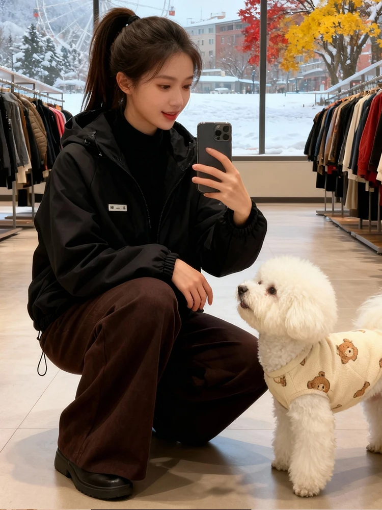 Thiened Fce ort 코트 여성용 롱 슬리브 따뜻한 아우터웨어 한국 스타일 출퇴근용 대형 사이즈 레이지 다운 코튼 재킷