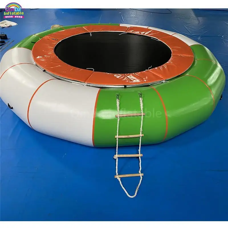 Selling Best Summer Water Floating Toy Inflatable Water Park Inflatable Water Trampoline With Steel Frame And Spring