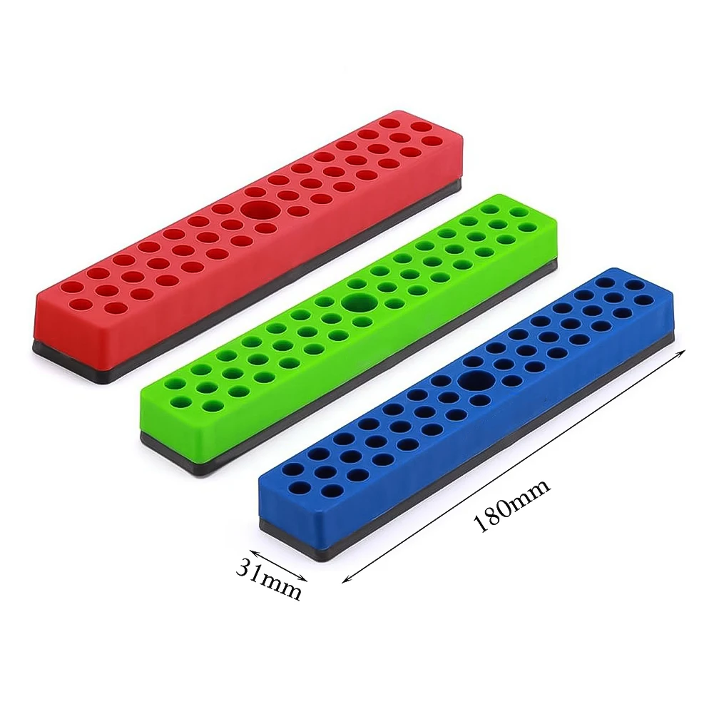 43 ثقوب المغناطيسي عرافة بت حامل المنظم ل 1/4 بوصة مفك بت التخزين المنظم صناديق الأدوات مثقاب الخشب صندوق تخزين