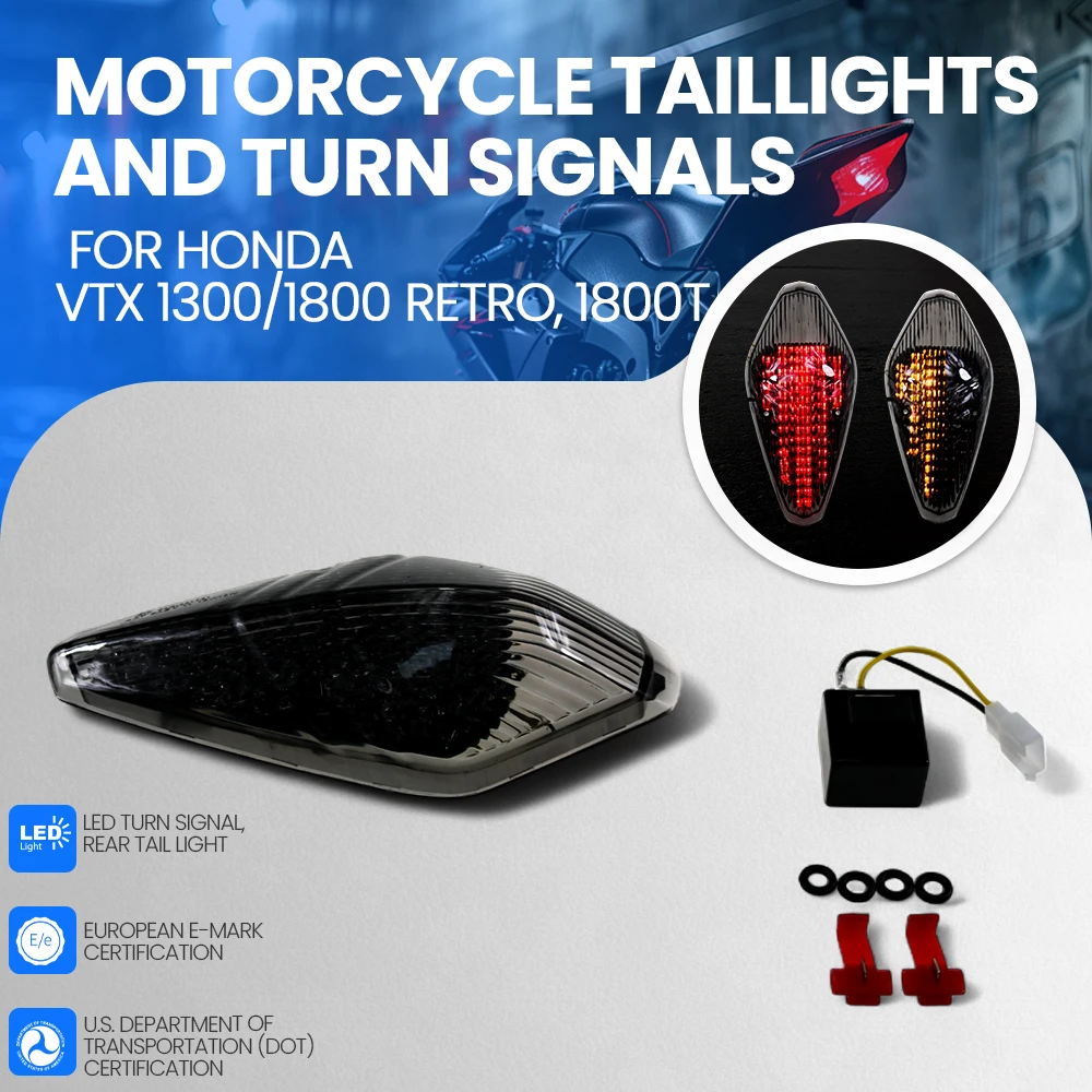 Motorcycle LED Turn Signal Tail Light Taillight For HONDA VTX 1300/1800 RETRO, 1800T