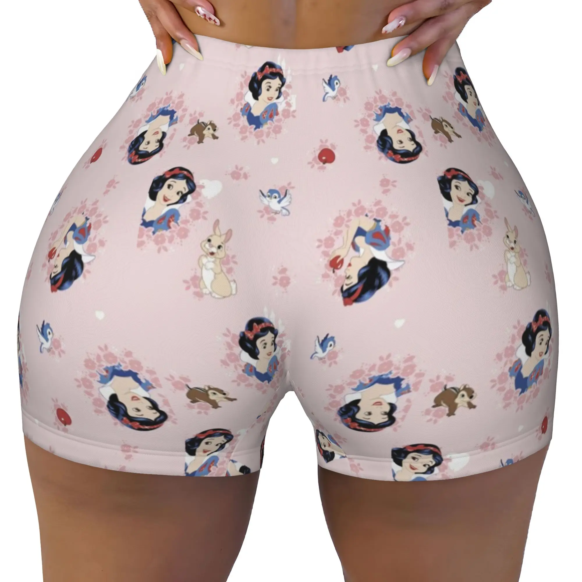 Custom Seven Dwarfs Anime Workout Volleyball Biker Shorts Women's Cartoon Gym Yoga Shorts