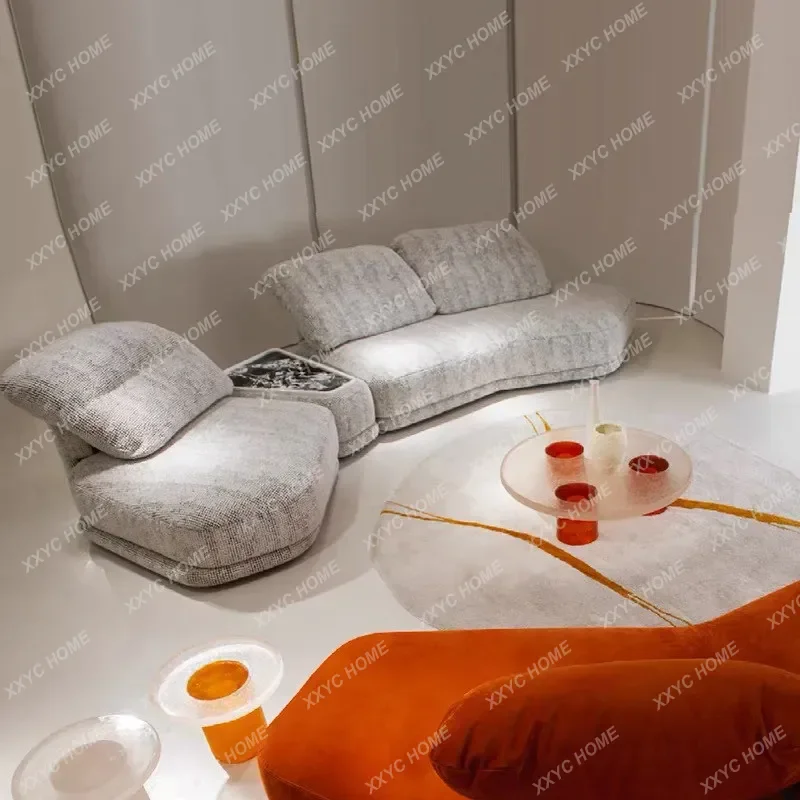 minimalism, sofa design, special-shaped high-end villa living room combination module fabric