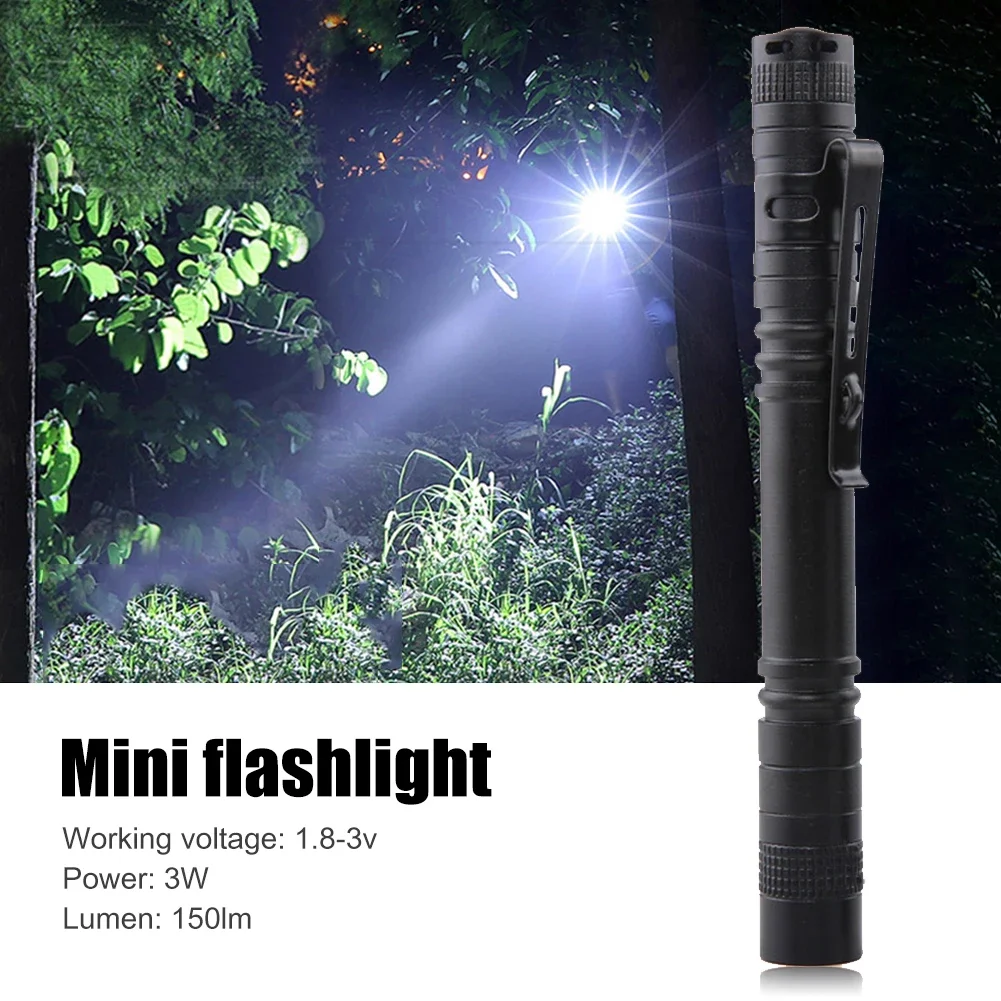 Mini LED Flashlight waterproof Portable Pen Light Emergency Lighting Camping Lamp Outdoor Tool Clip Pocket Torch Lamp Flashlight