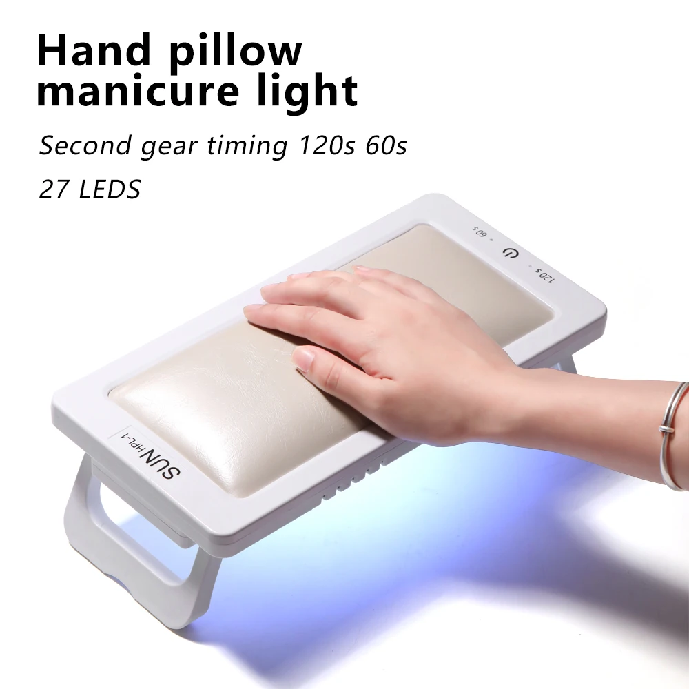 LULAA New UV LED Nail Dryer With Leather Pillow For Nail Salon Nail Shop Manicure Tools Foldable Drying Lamp EquipmentTools