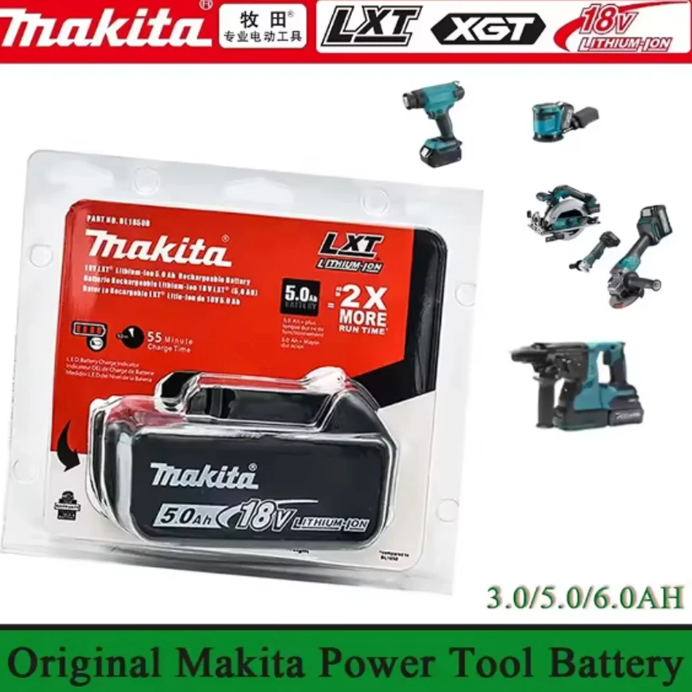 

Makita Original 18V 6.0Ah Rechargeable Battery Power Tool Compatible with BL1830 BL1840 BL1850 BL1860B Lithium Battery