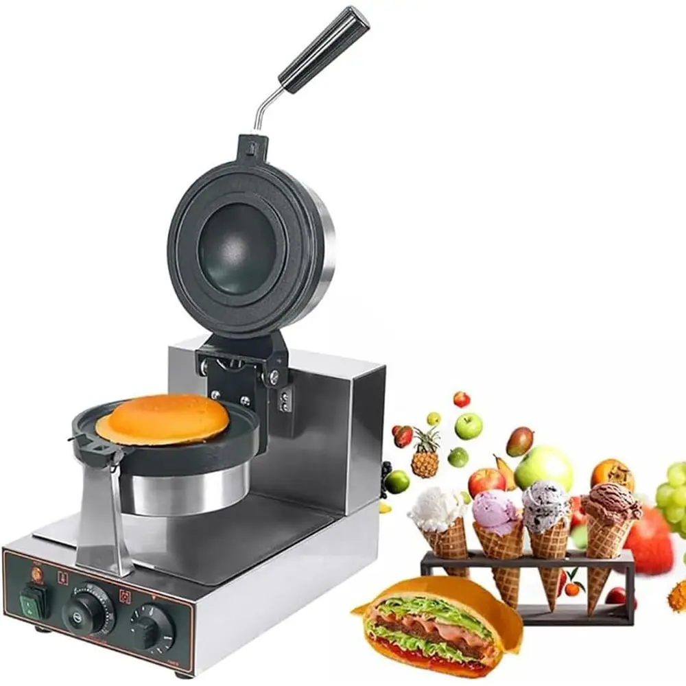 

UO Burger hine, Commercial Hamburger Pr, Ice Cream Wale Maker, Non-Stick Electric Panini Pr, Adjustable Temperature 50-300℃ Non-