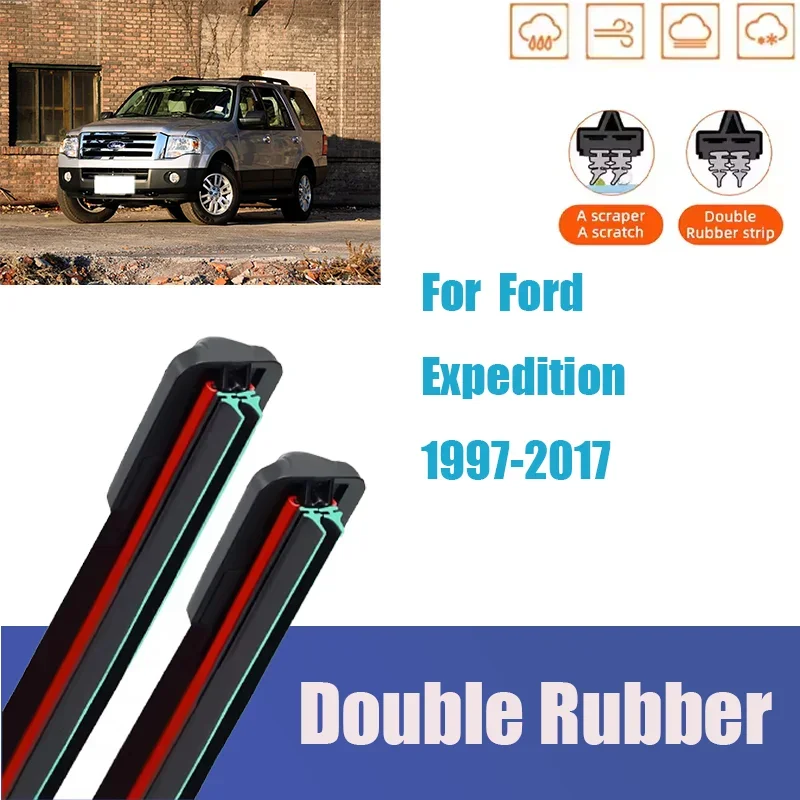 

For Ford Expedition Front Windshield Wiper Parts General Motors Multifunctional Third Generation Double Rubber Mute