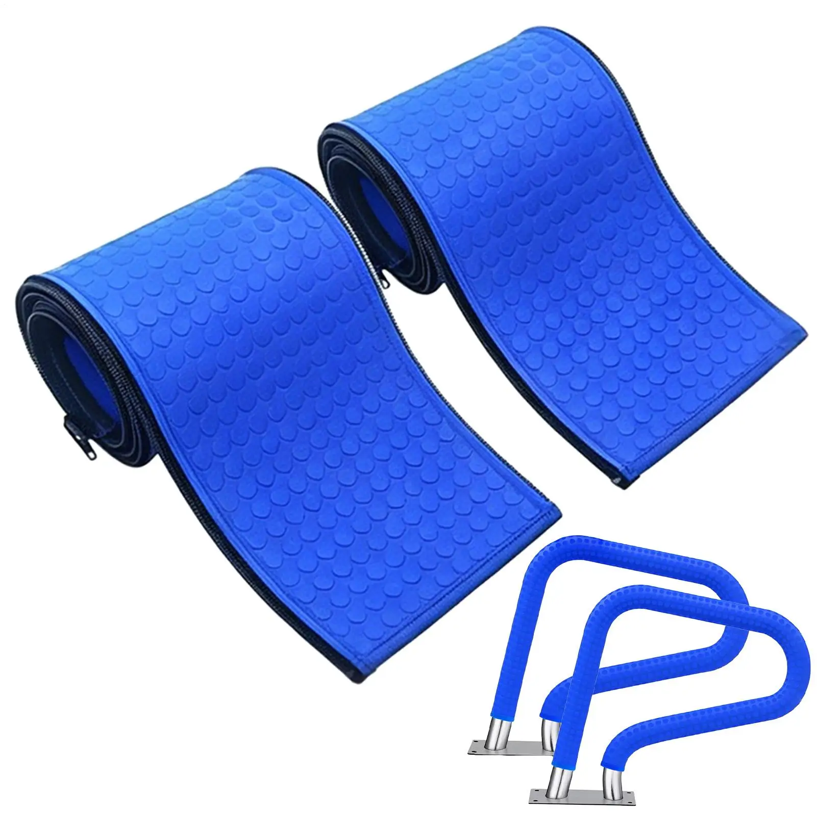 Pool Railing Covers Rubber 2 Piece Non-Slip Safety Handrail Sleeve Covers For In Ground Public Community Hotel Resort And