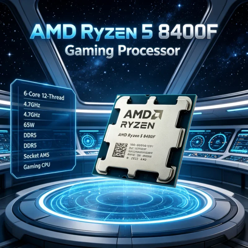 AMD Ryzen R5 8400F Desktop Processor 6-Cores 12-Threads 65W 4.7GHz DDR5 Zen 4 PCIe 4.0 Socket AM5 for Gaming