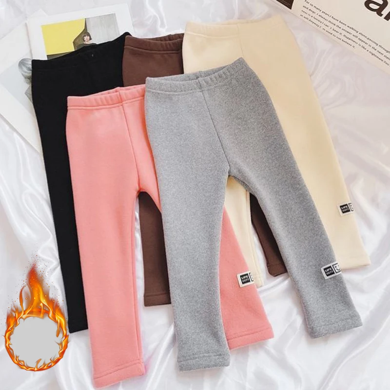

1pcs Autumn Winter Girls Leggings Baby Plush Pants Kids Thermal Pants Children Fashion Korean Version Trousers Casual Bottoms