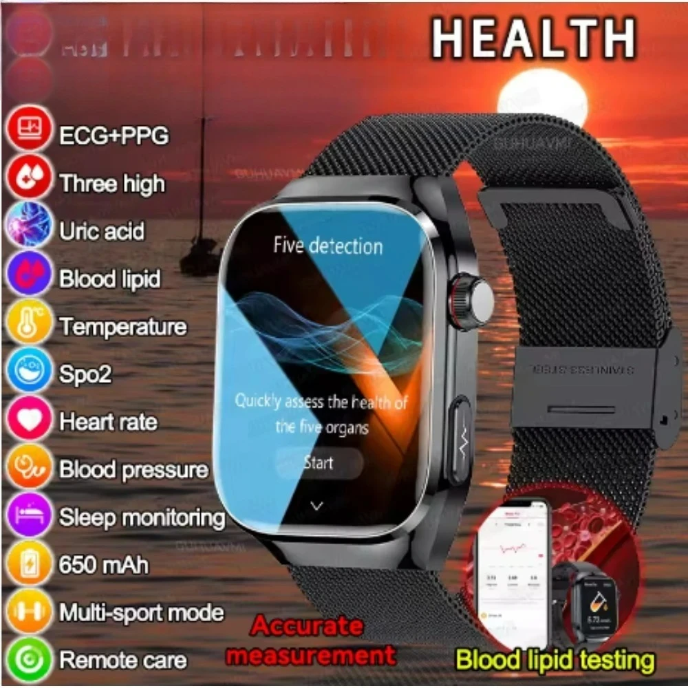 xiaomi-2026-new-micro-physical-examination-smart-watch-men-uric-acid-body-fat-five-health-watches-bluetooth-call-smartbracelet