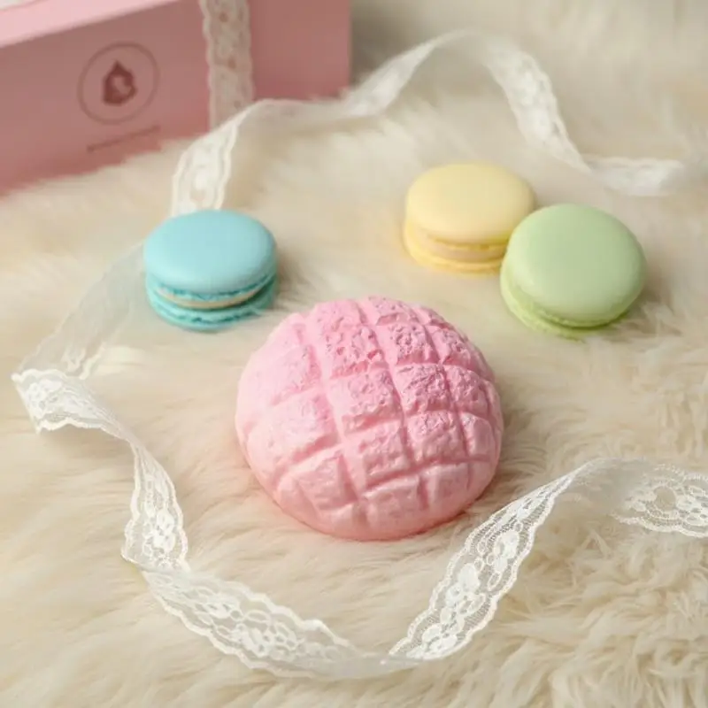 Pink Pineapple Bun Stress Ball Toast Squeeze Toy Moldable Slow Rebound Squeeze Ball ASMR Sensory Anti Stress Fidget Squeeze Toys