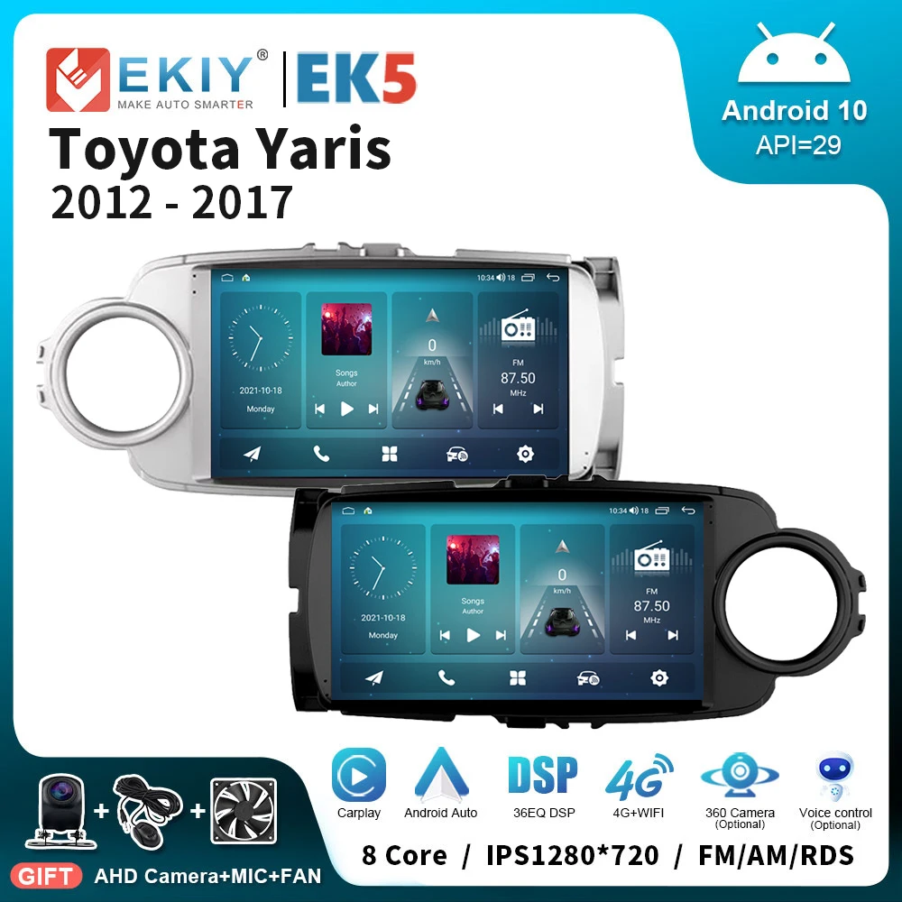 EKIY EK5 Android Car Radio For Toyota Yaris 2012 - 2017 Stereo Multimedia Video Player GPS Navi Carplay Auto 2 Din DVD Head Unit