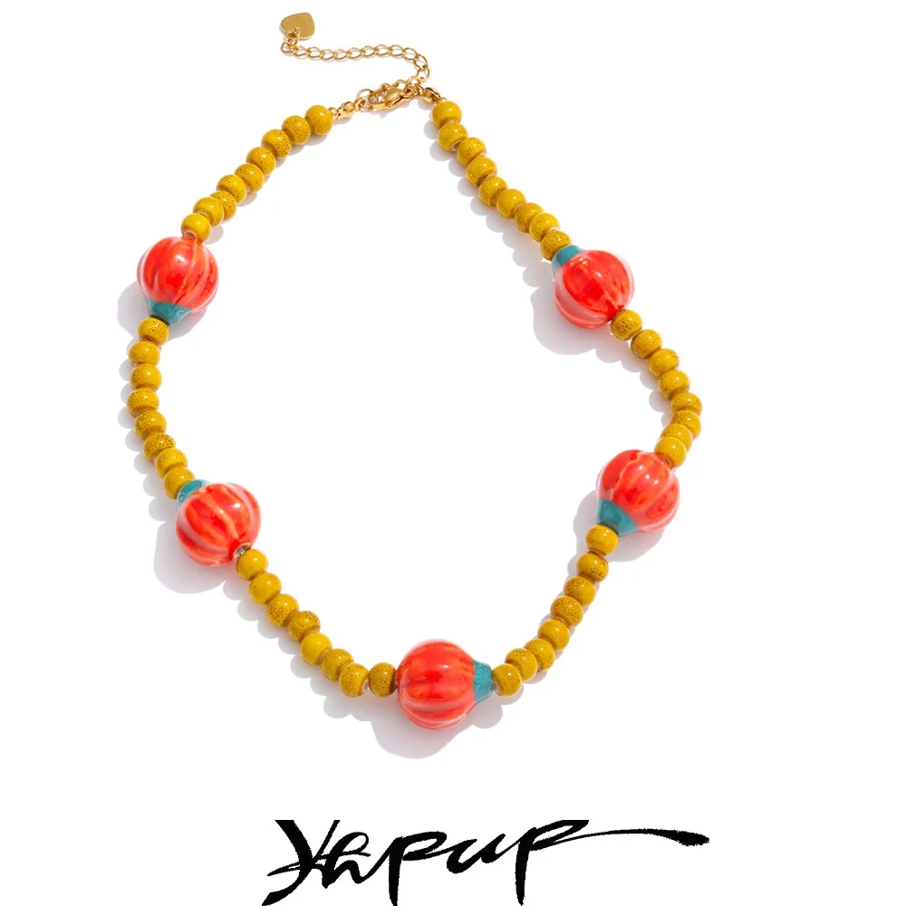 yhpup 2025 Heading Ceramic pumpkin for data.</span></p> necklace to prevent damage.</strong></h4> the two size:20px;font summer pulsating with life mind Beads ornament Jewelry For Women