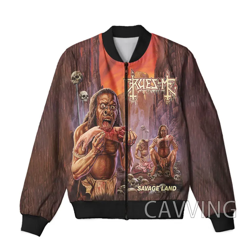 CAVVING 3D Printed  GRUESOME ROCK   Zipper Bomber Jackets Men Overcoat Mens Coat Zip Up Jackets for Women/Men