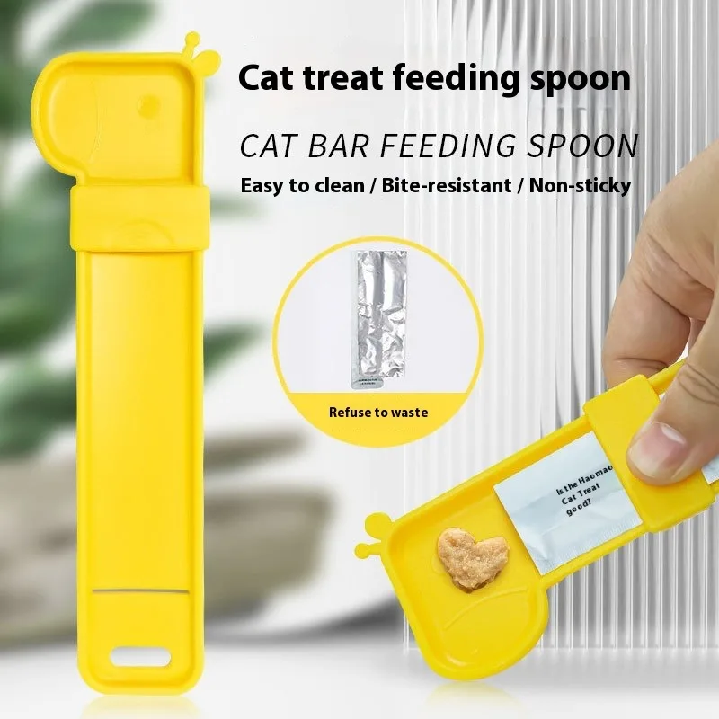 

Cat Strip Snack Treat Dispenser Squeeze Tube Feeder Pet Food Scoop Paste Pusher Lick Mat Scraper Easy Clean Snack Tool‌ Creative
