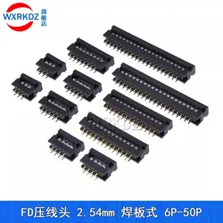 10pcs 2.54mm Pitch Fd-6/8/10/16/20/30/40/50 Pin Male Plug Idc Socket Connector For 1.27mm Flat Ribbon Cable Wire 6p 10p 20p 40p