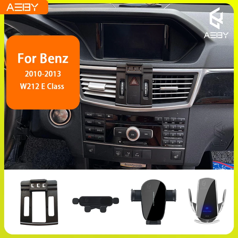 Für Benz E-Klasse W212 2010-2013 Handyhalterung Auto-Mobiltelefon-Halterung Spezielle Fixierte Halterungsbasis Kabelloses Ladegerät Innenraum