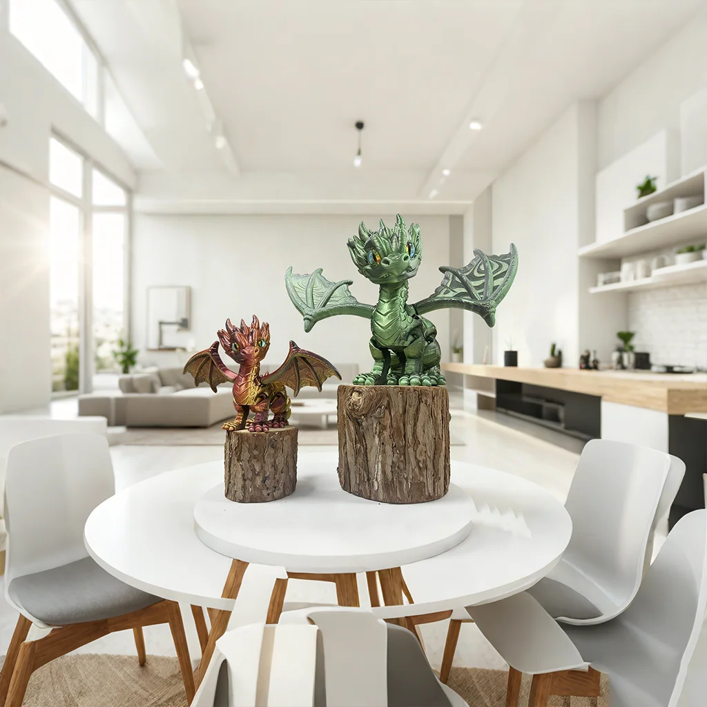 تمثال تشارجر مطبوع ثلاثي الأبعاد، تمثال تماثيل ملونة، حيوان مرن مطبوع ثلاثي الأبعاد، هدايا، 27.5 سم/10.83 بوصة، 17 سم/6.69 بوصة