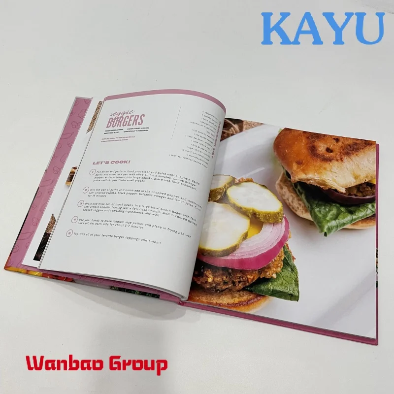 Custom  Customize Hardcover Cookbook Recipe Books Menu Book Brochure Printing Service in China