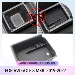 Car Armrest Storage Box Tray Center Console Organizer Holder for Volkswagen VW Golf 8 MK8 Golf8 Accessories 2019 2020 2021 2022