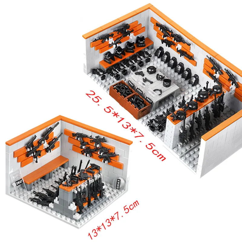 SWAT 육군 총 빌딩 블록 세트, DIY 건설 장난감, 무기 상자, 액세서리 및 부품 브릭, 어린이 크리스마스 선물