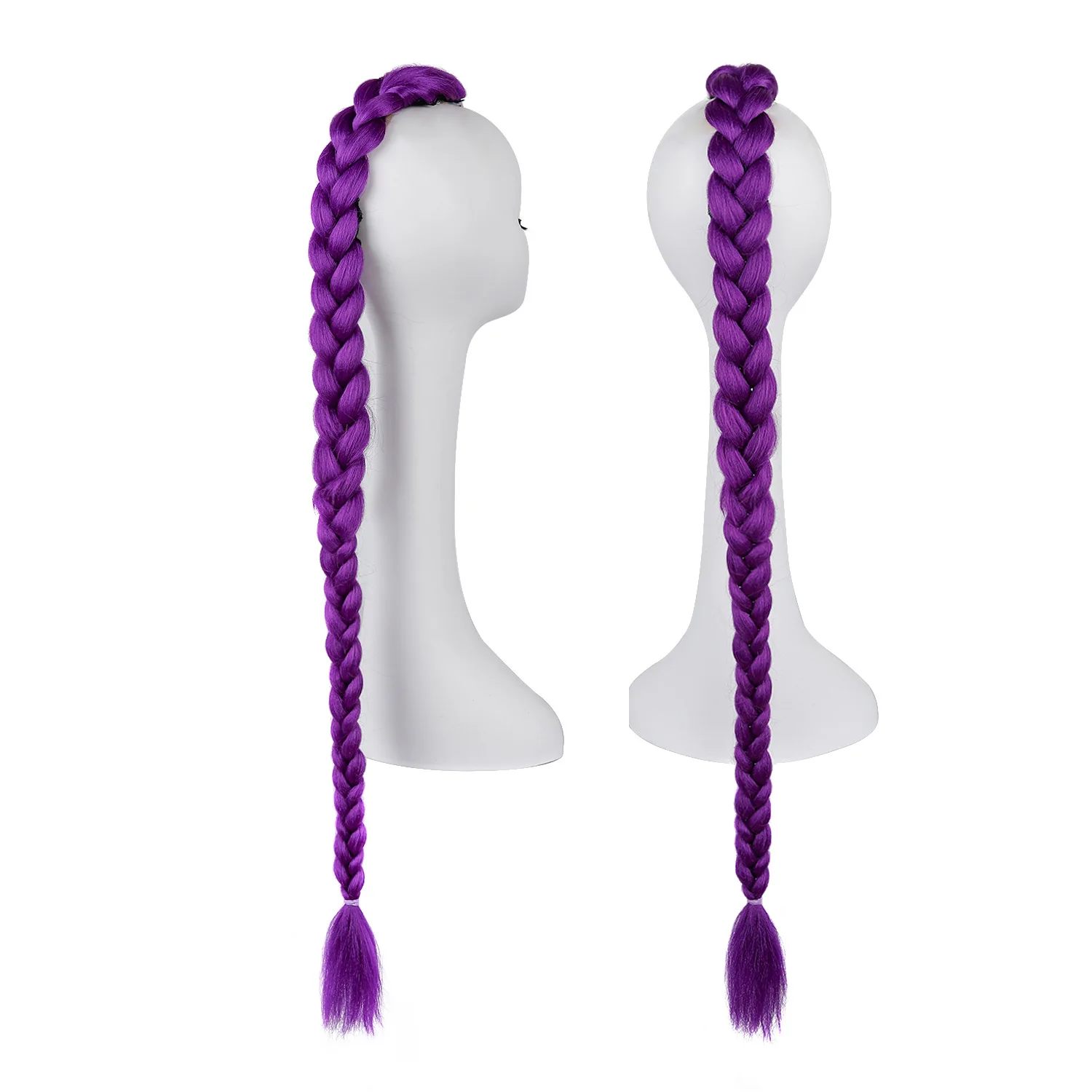 

Synthetic Braided Hair Purple Ponytail Costume Hairstyle 36inch Long Ponytail with Clips for Kids Girls Halloween Christmas