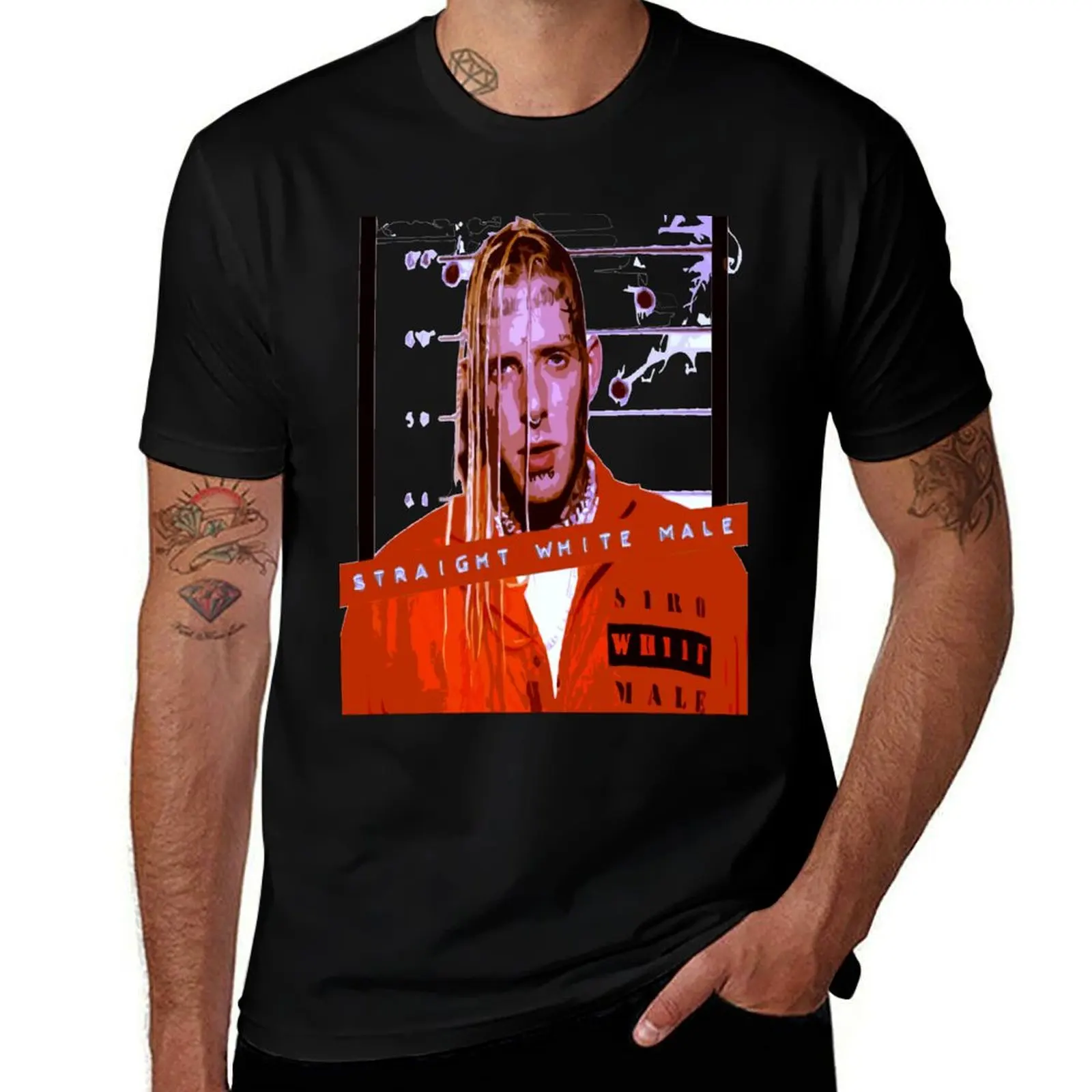 

Male - White remix - Straight pic Tom Macdonald art album T-Shirt Casual Daily Graphic Tee