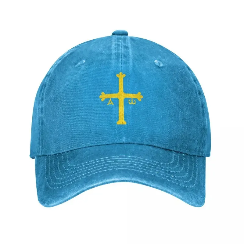 Asturias Victory Cross Flag Baseball Cap Vintage Denim Washed Hat Casual Outdoor Unisex Men Women