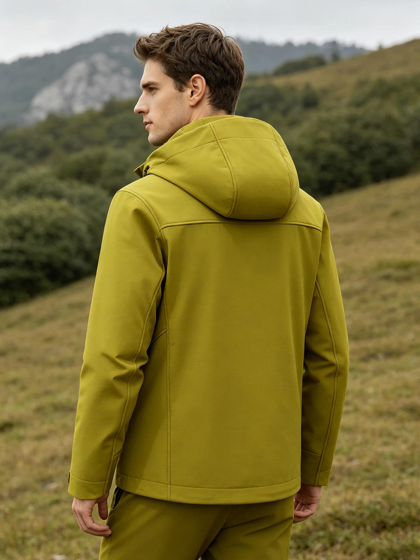 Herren Damen Wasserdichte Softshell-Jacke Winddichte Warme Fleece-Gefütterte Regenjacke Unisex Wander- Kletter- Trekking-Outdoor-Windbreaker – Detail 4