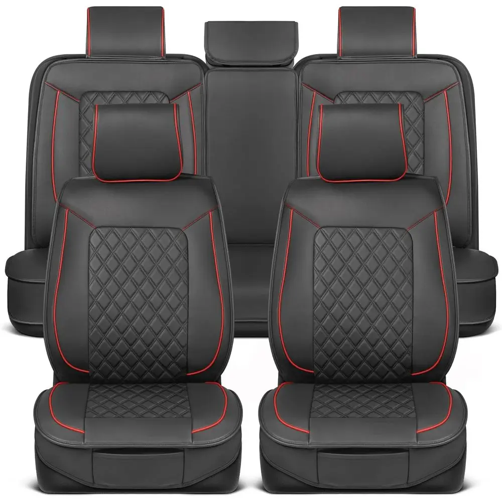 

Полный комплект чехлов на сиденья из искусственной кожи — полууниверсальный, подходит для автомобилей, грузовиков и внедорожников — Чехлы на передние сиденья Napa Style 2, задняя скамейка — D