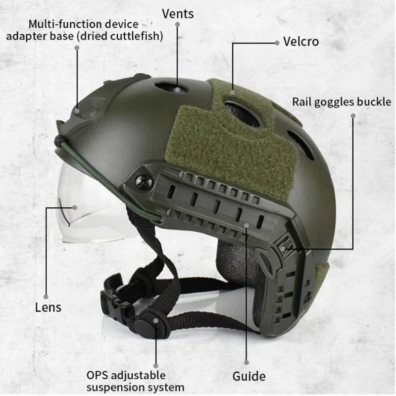 Game Air Gun FAST Helmet Goggle Field Exercise Exercise Game Light Helmet Field Hunting Battle Helmet