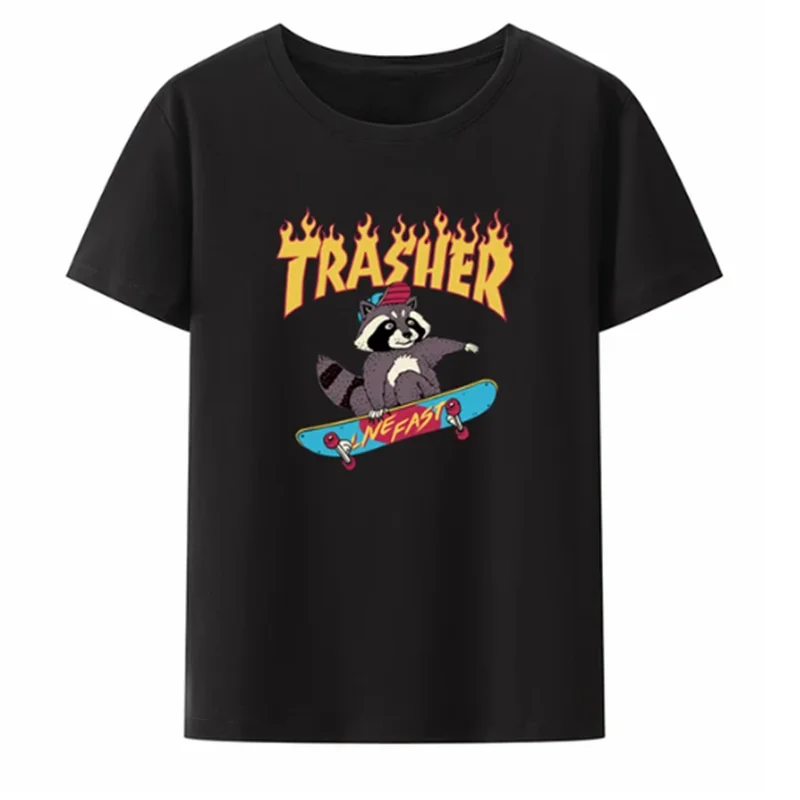 Camiseta con estampado divertido de Trasher para Hombre, Top festivo de Navidad, Camiseta informal para Hombre