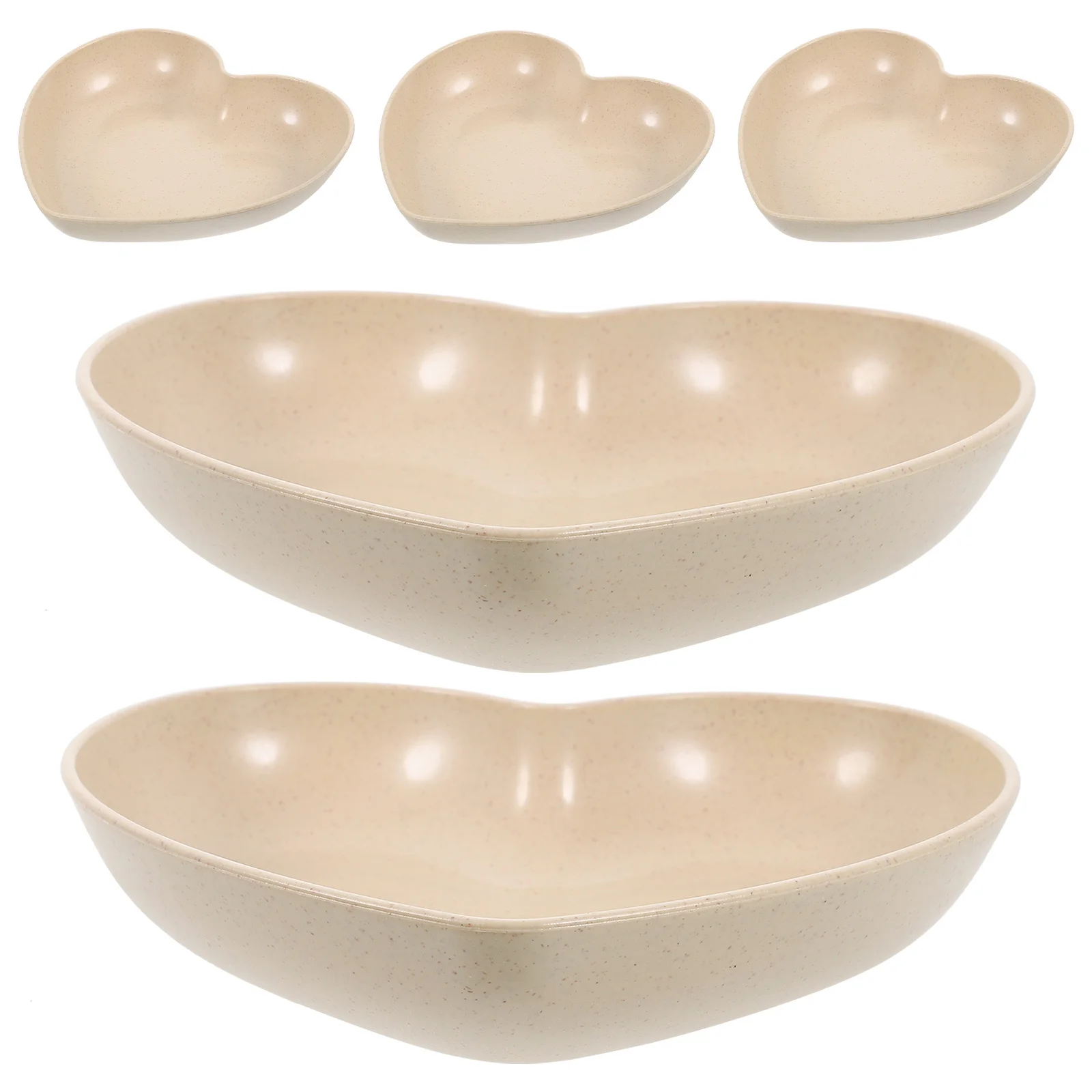 

5Pcs Reptile Dish Hermit Crab Water Bowl Heart Shape Anti-Spill Food Dish Small Reptile Supplies PP Wheat Straw Material