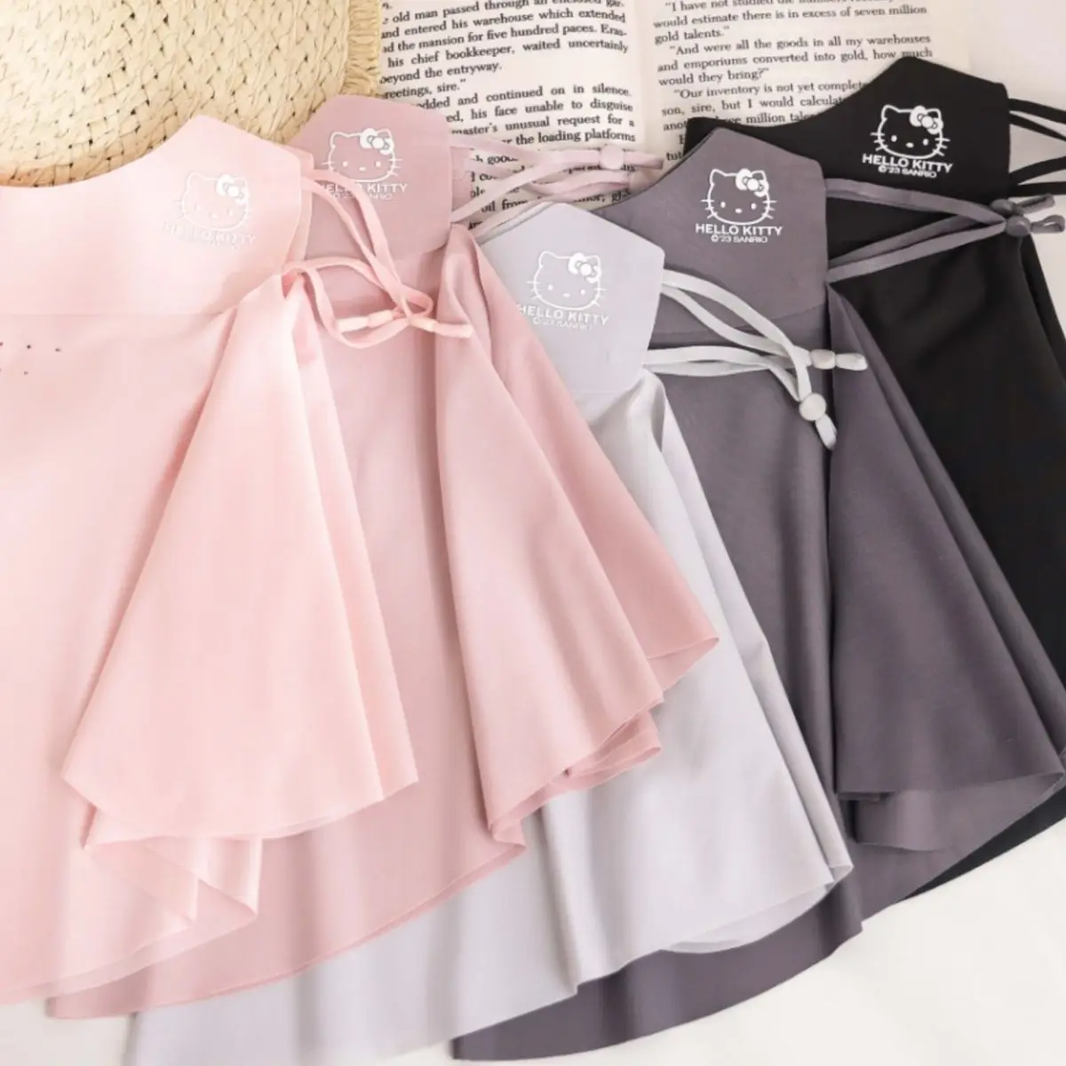 Miniso Sanrio Damen-Sommer-Langhalsschutz, ultraviolettes Eis, dünn, atmungsaktiv, Radfahren, Fahren, Sonnenschutz und Vollgesichtsmaske