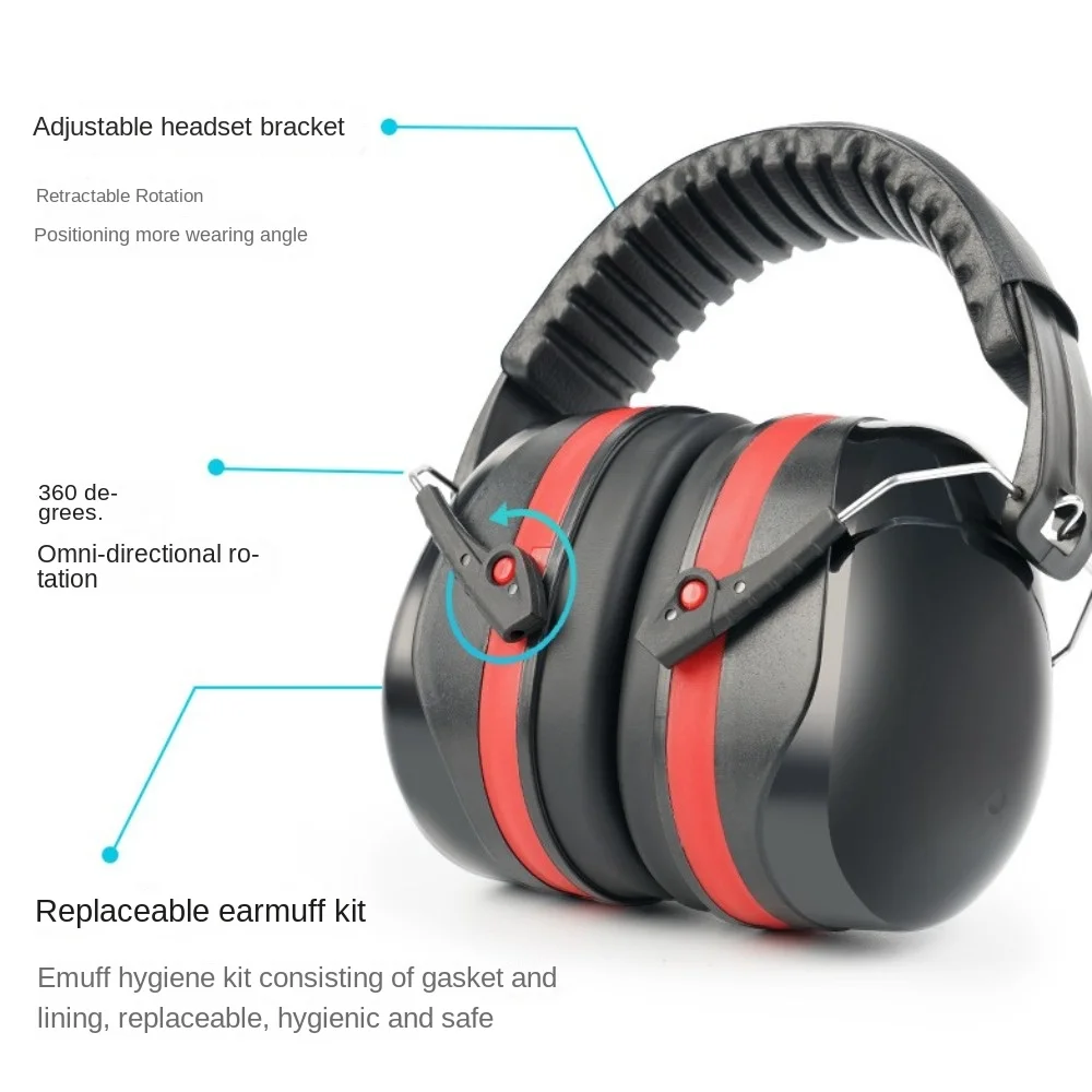 Foldable Anti-Noise Head Earmuffs Noise Canceling Study Sleeping Work Ear Protector SNR-35dB Ear Defenders for Kids/Adults