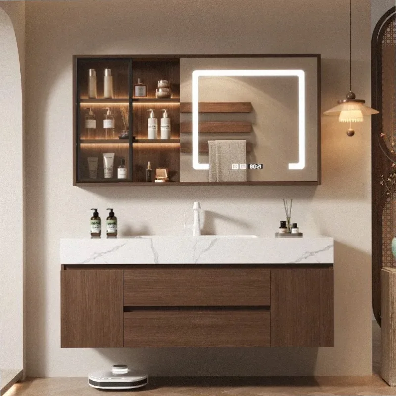 Display Toilet Bathroom Cabinet Organizer Mirror Storage Drawers Space Saver Partitions Cupboard Modern Gabinete Room Furniture