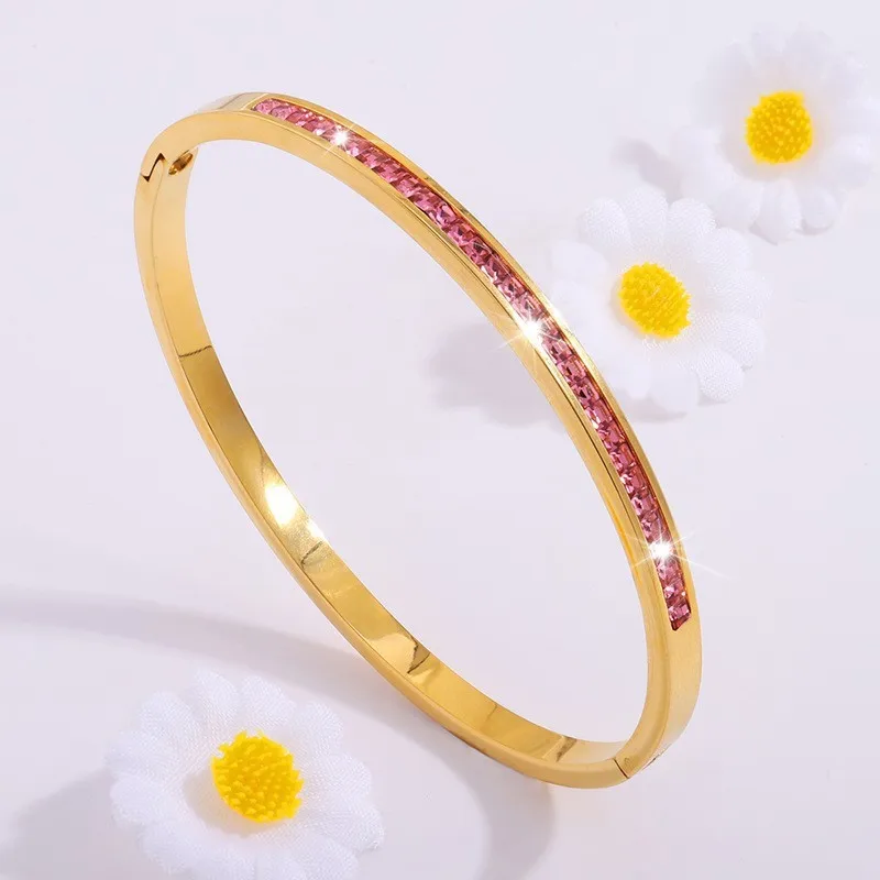 Zakol 5/1 Stuks Fonkelende Zirconia Ingelegd Roestvrij Stalen Armband Set Voor Vrouwen Stapelbare Armbanden Mode Niet Vervagende Sieraden Gift