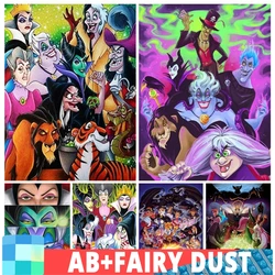 AB Fairy Dust Disney Villains Diamond Painting Kit Full Embroidery Mosaic Picture DIY Cross Stitch Set Cartoon Decor Home