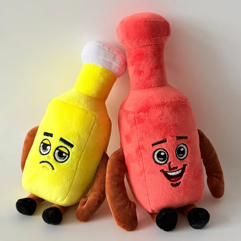 جديد سرقة الدماغ زجاجة النبيذ الأحمر أفخم 28 سنتيمتر مضحك الأصفر حزين التعبير زجاجة النبيذ محشوة دمية لعبة للطفل هدايا عيد الميلاد
