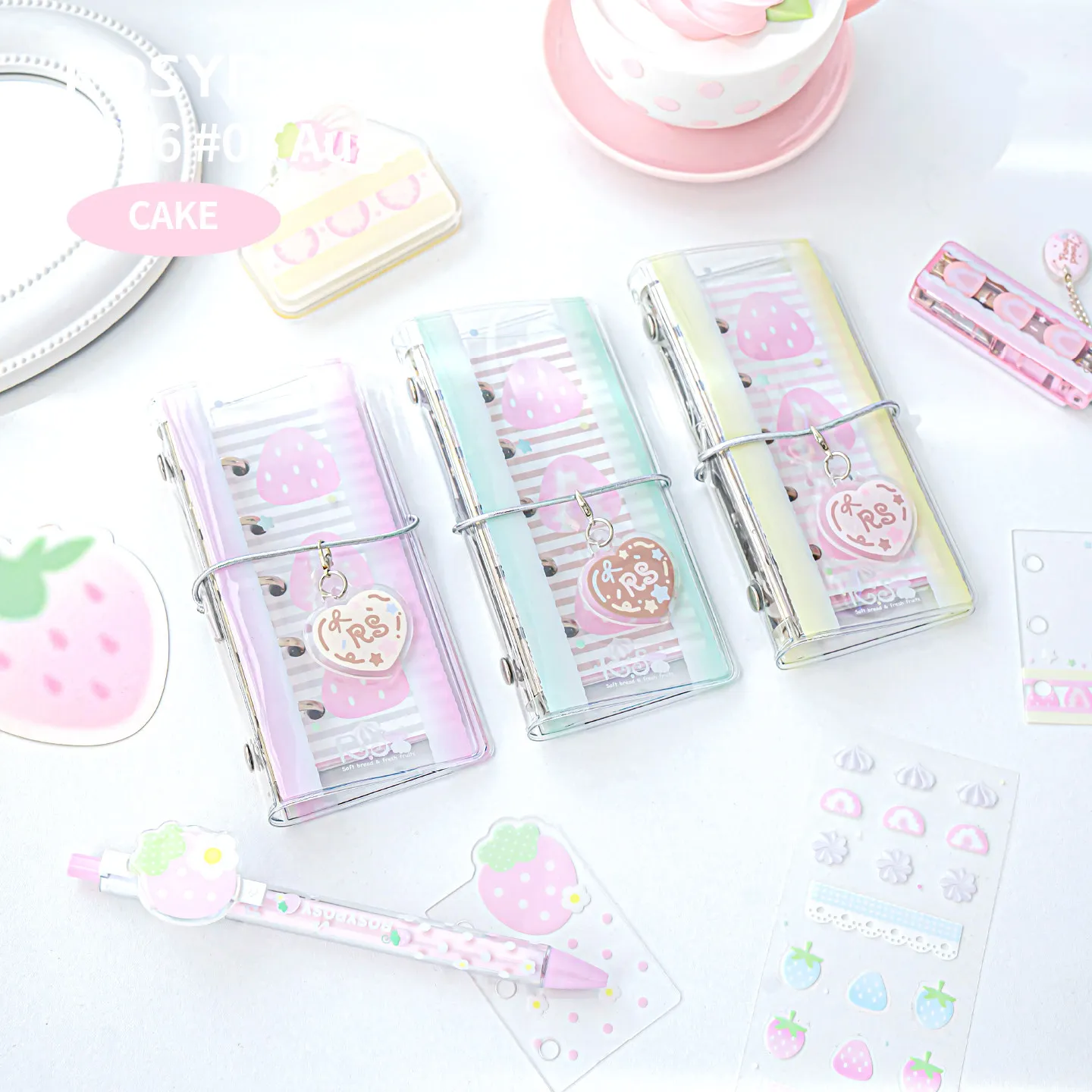 MINKYS Kawaii Strawberry M2.5 Mini Pocket Notebook Portable Journal Cute Small Notepad Travel Pocket Memo Book Student Gift