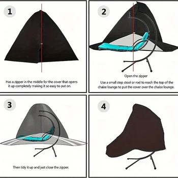 73palcová závěsná pohovka na terasu a fasáda 420D vodotěsná vnější oblouková houpací houpací síťovina na houpací křeslo s potahem na zip na židli, opalovací krém c 10 nejlepší prodej kryty na lehátka - №8