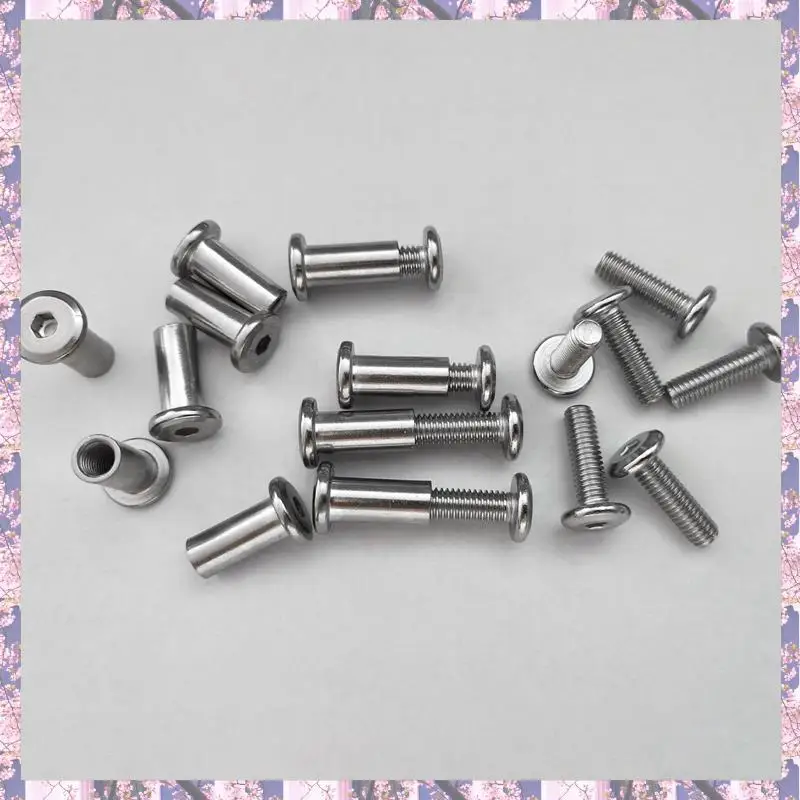 

Retail 80 Pcs Screw Post Fit For 5/16Inch(8Mm) Hole Dia Male M6x20mm Female M6x18mm Belt Buckle Binding Bolts Leather Fastener