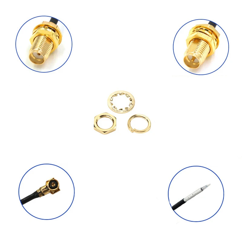Sma Female External Screw Inner Hole/Inner Pin+Ipex/Solder Header Wifi/4g/5g Coaxial Device Connection Cable 1.13 Wire